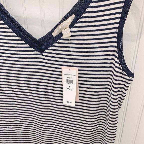NEW Banana Republic Navy and White Striped Tank - Picture 5 of 5